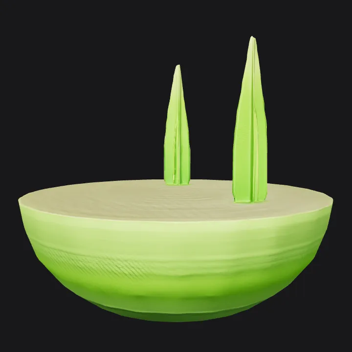 Green grass with white wildflowers. smooth edges, simple geometry.