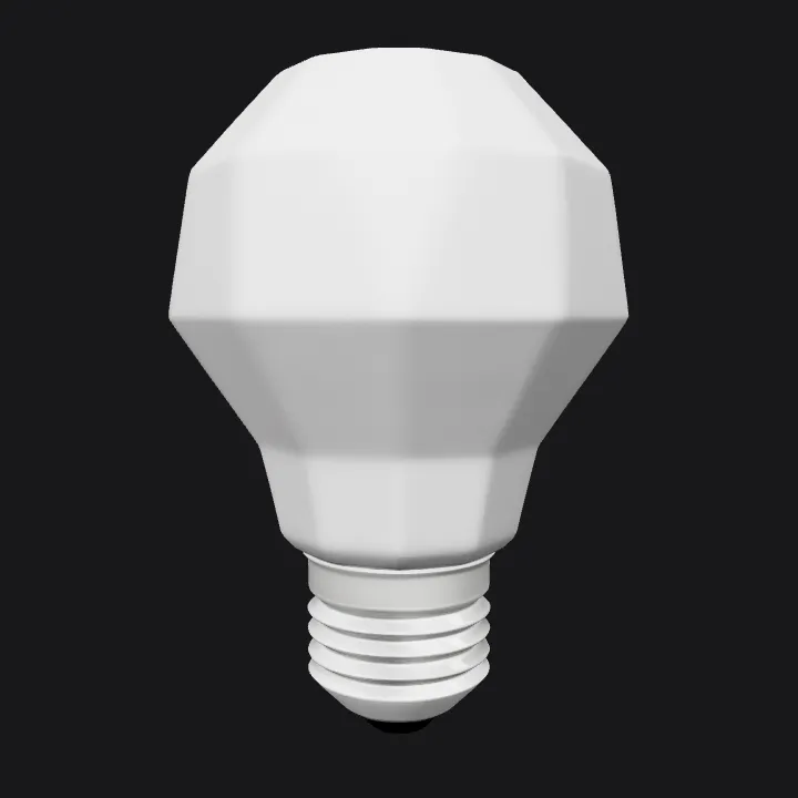 Geometric faceted light bulb. sharp edges, simple geometry, symmetric geometry.