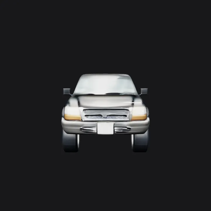 Black pickup truck parked on street. sharp edges, complex geometry, game-ready, symmetric geometry.