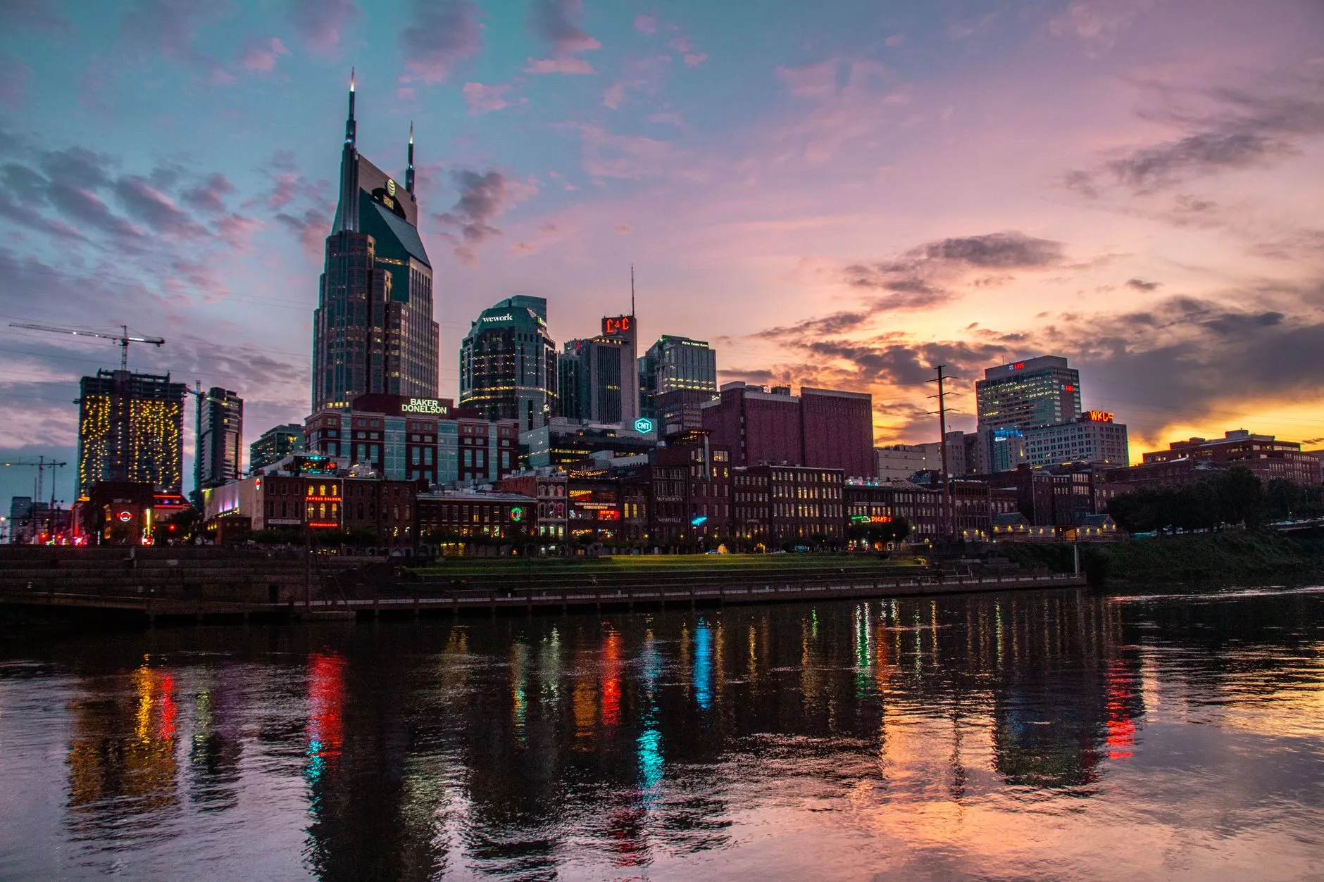 the Nashville skyline across the river