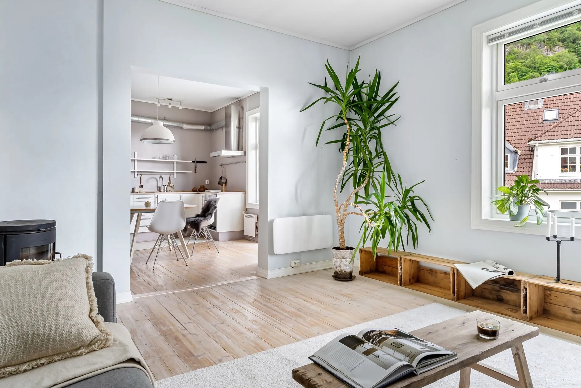 a beautifully designed small apartment interior feeling open and airy