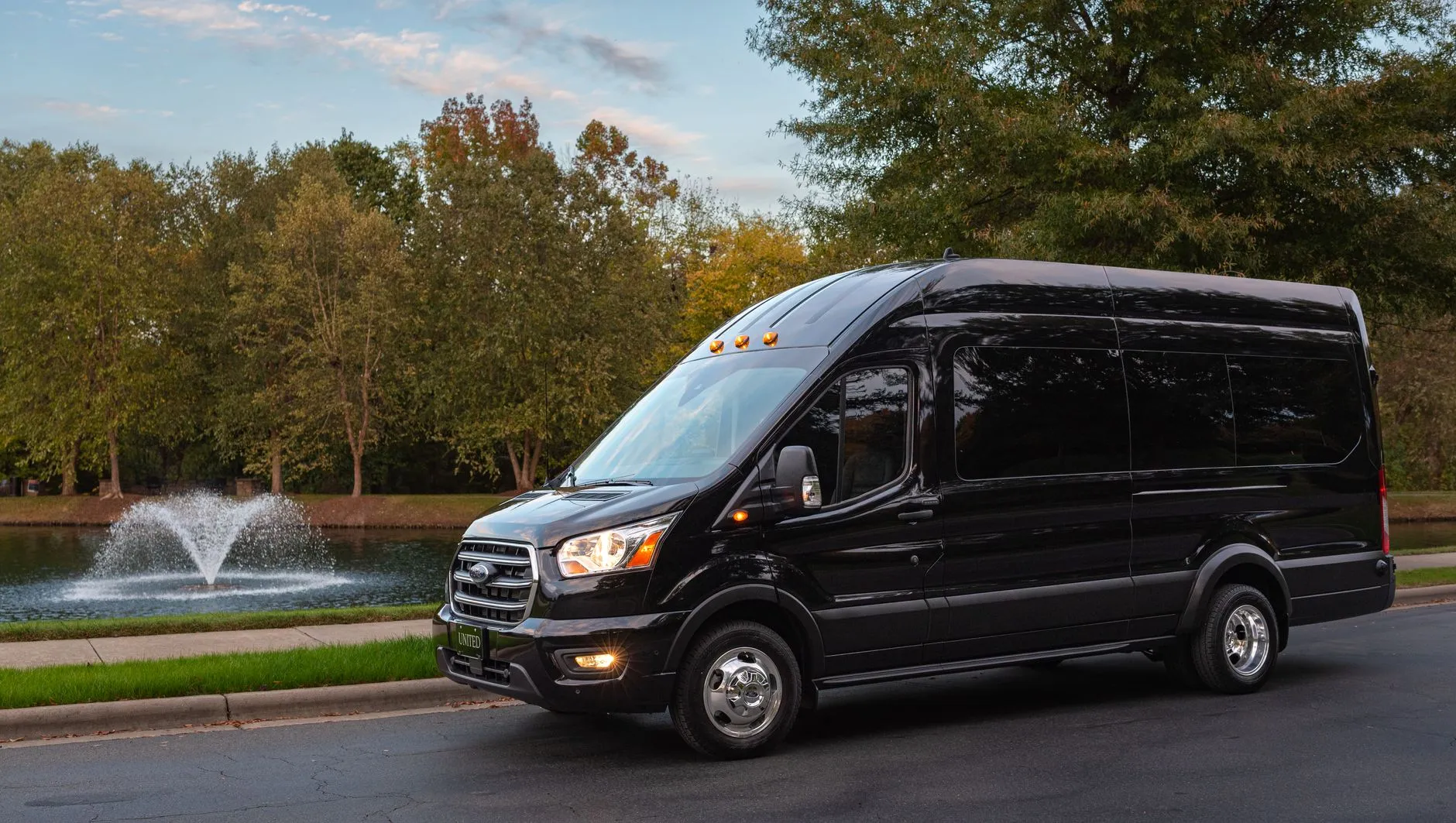 a service van parked on a suburban street