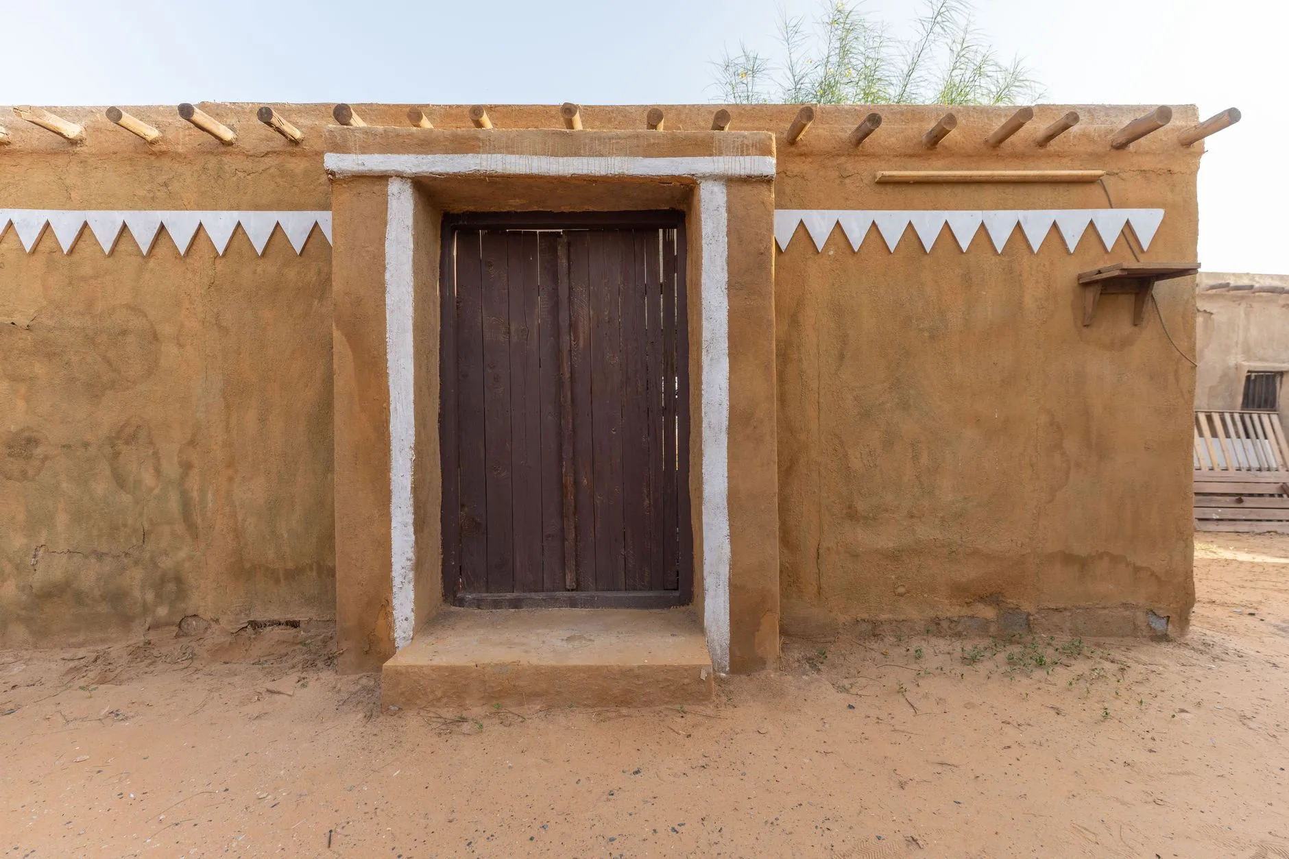 traditional adobe wall and entryway