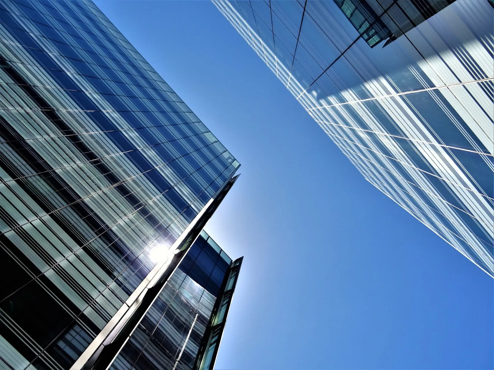 Commercial building glass facade