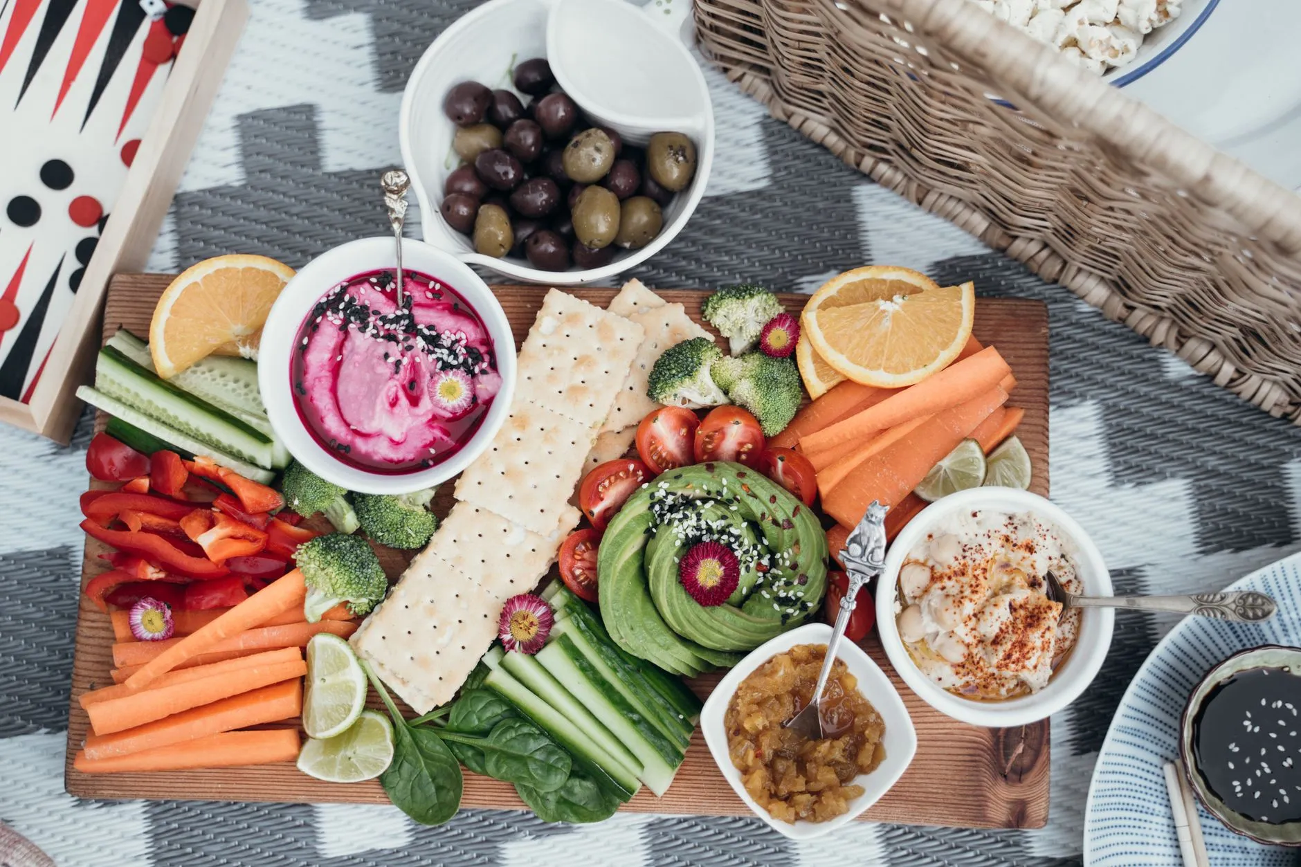 Colourful plant-based dishes