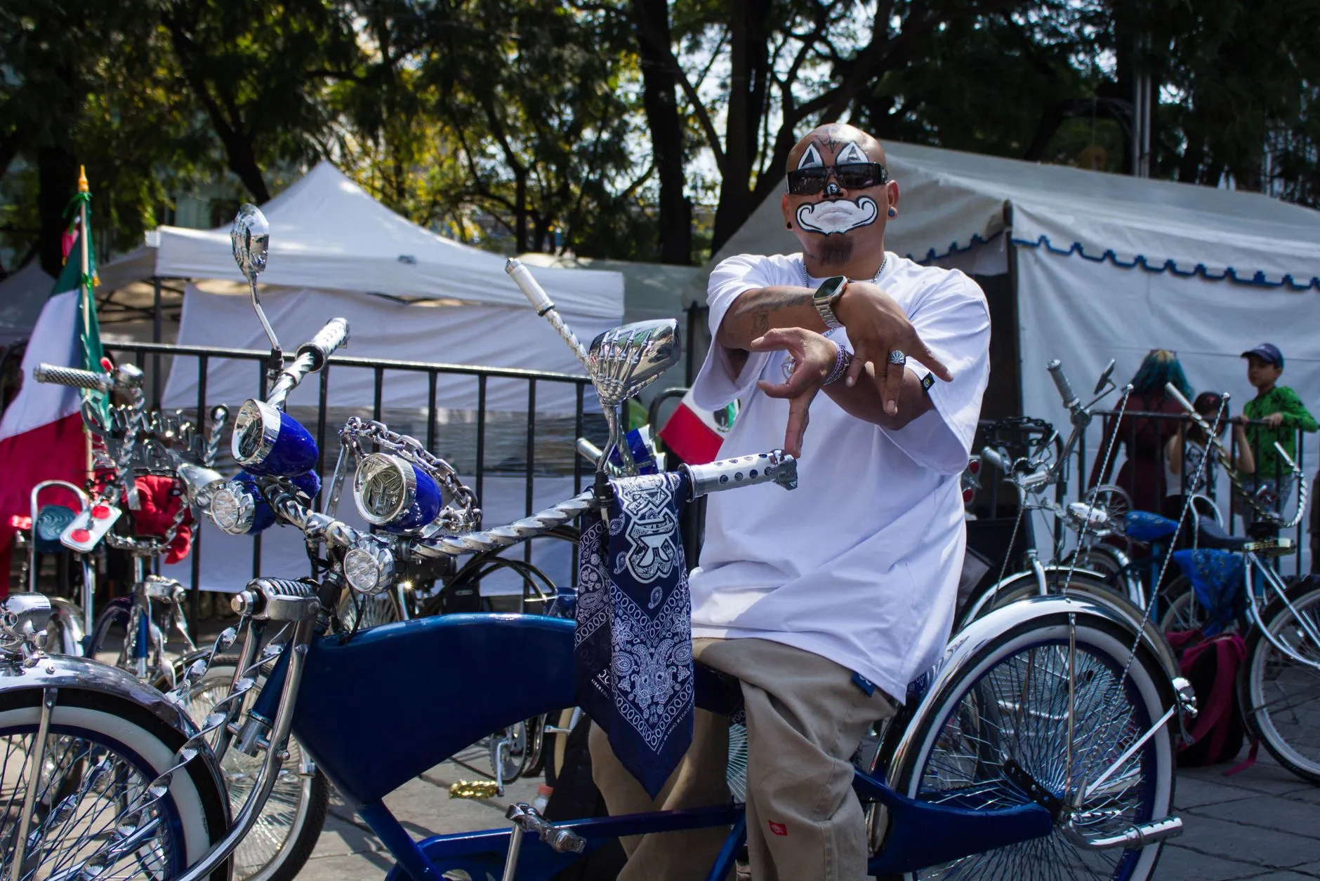 a lowrider bicycle with chrome details