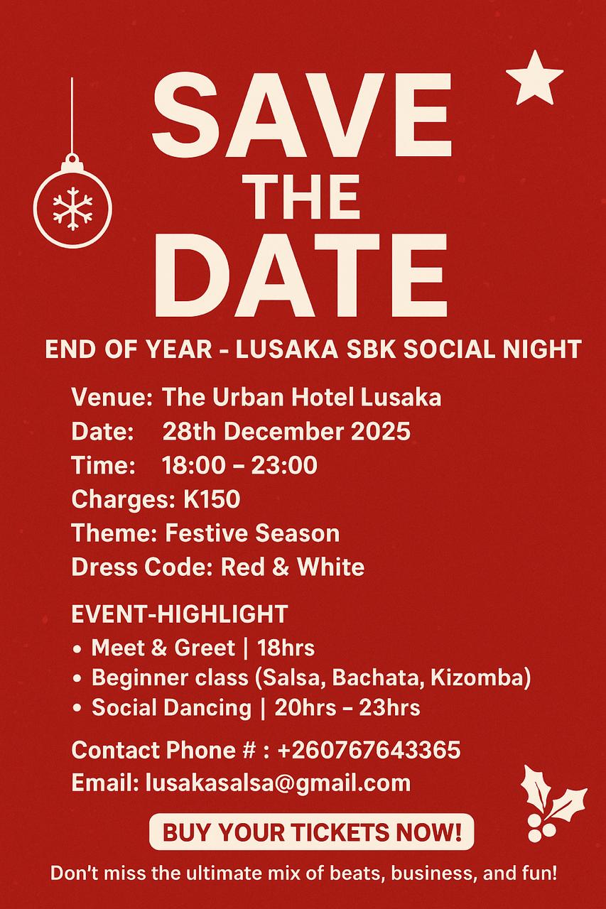 ticket for 2025 End of Year : Lusaka - SBK - Social Night