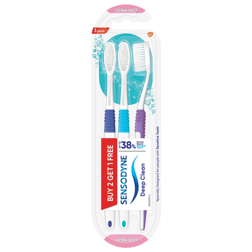Sensodyne Deep Clean Extra Soft Brush ( Buy 2 Get 1 Free) 3 nos Sensodyne Deep Clean Extra Soft Brush ( Buy 2 Get 1 Free) 3 nos