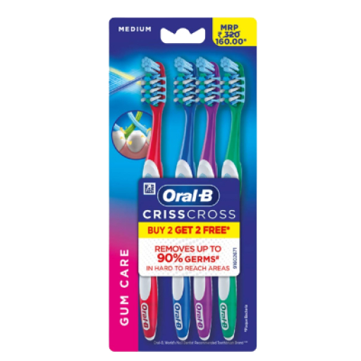 Oral-B Criss Cross Anti-Plaque Indicator (B2G2) Medium Tb 4 pcs Oral-B Criss Cross Anti-Plaque Indicator (B2G2) Medium Tb 4 pcs
