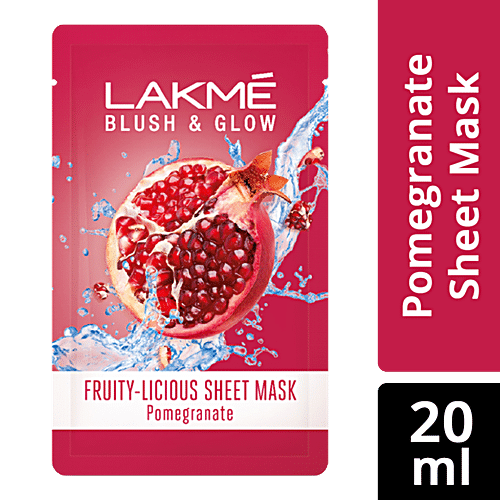 Lakme Blush & Glow Fruity-Licious Sheet Mask - Pomegranate 20 ml Lakme Blush & Glow Fruity-Licious Sheet Mask - Pomegranate 20 ml
