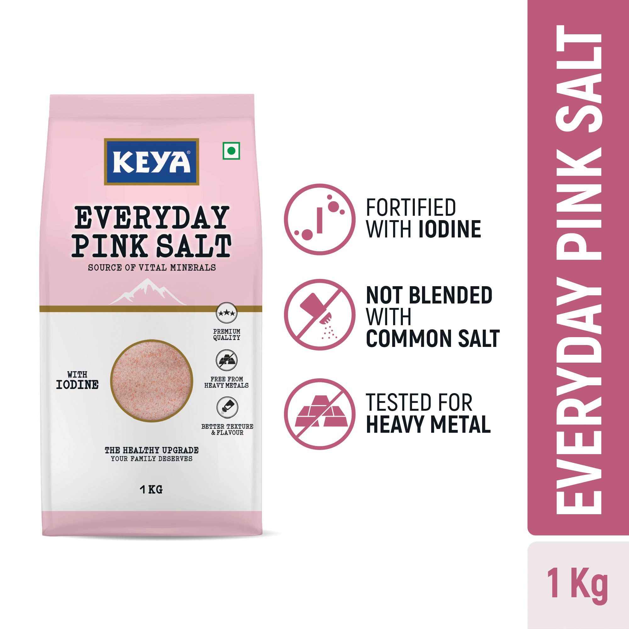 Keya Everyday Pink Salt 1 kg ( Pink Salt)