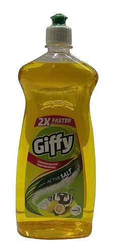 Giffy Dishwash Gel - Lemon & Active Salt 1 L Giffy Dishwash Gel - Lemon & Active Salt 1 L