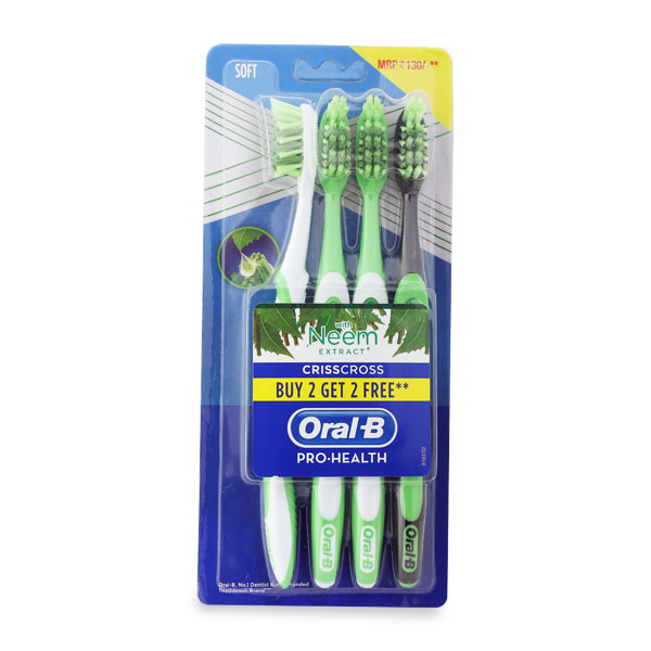 Oral-B Pro-Health CrissCross with Neem Extract Toothbrush - Soft (Buy 2 Get 2) Oral-B Pro-Health CrissCross with Neem Extract Toothbrush - Soft (Buy 2 Get 2)