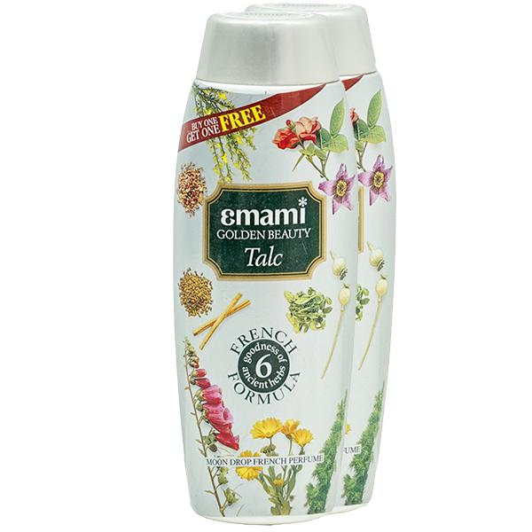 Emami Golden Beauty Moon Drop French Perfume Talc 2*100 g Emami Golden Beauty Moon Drop French Perfume Talc 2*100 g
