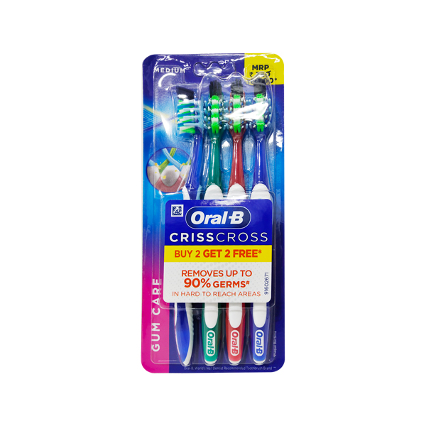 Oral-B CrissCross Gum Care Toothbrush - Medium (Buy 2 Get 2 Free) 1 pack Oral-B CrissCross Gum Care Toothbrush - Medium (Buy 2 Get 2 Free) 1 pack