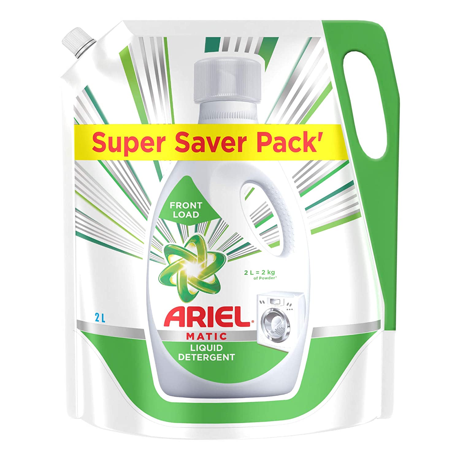 Ariel Matic Liquid Detergent, Front Load - Pouch 2 l Ariel Matic Liquid Detergent, Front Load - Pouch 2 l