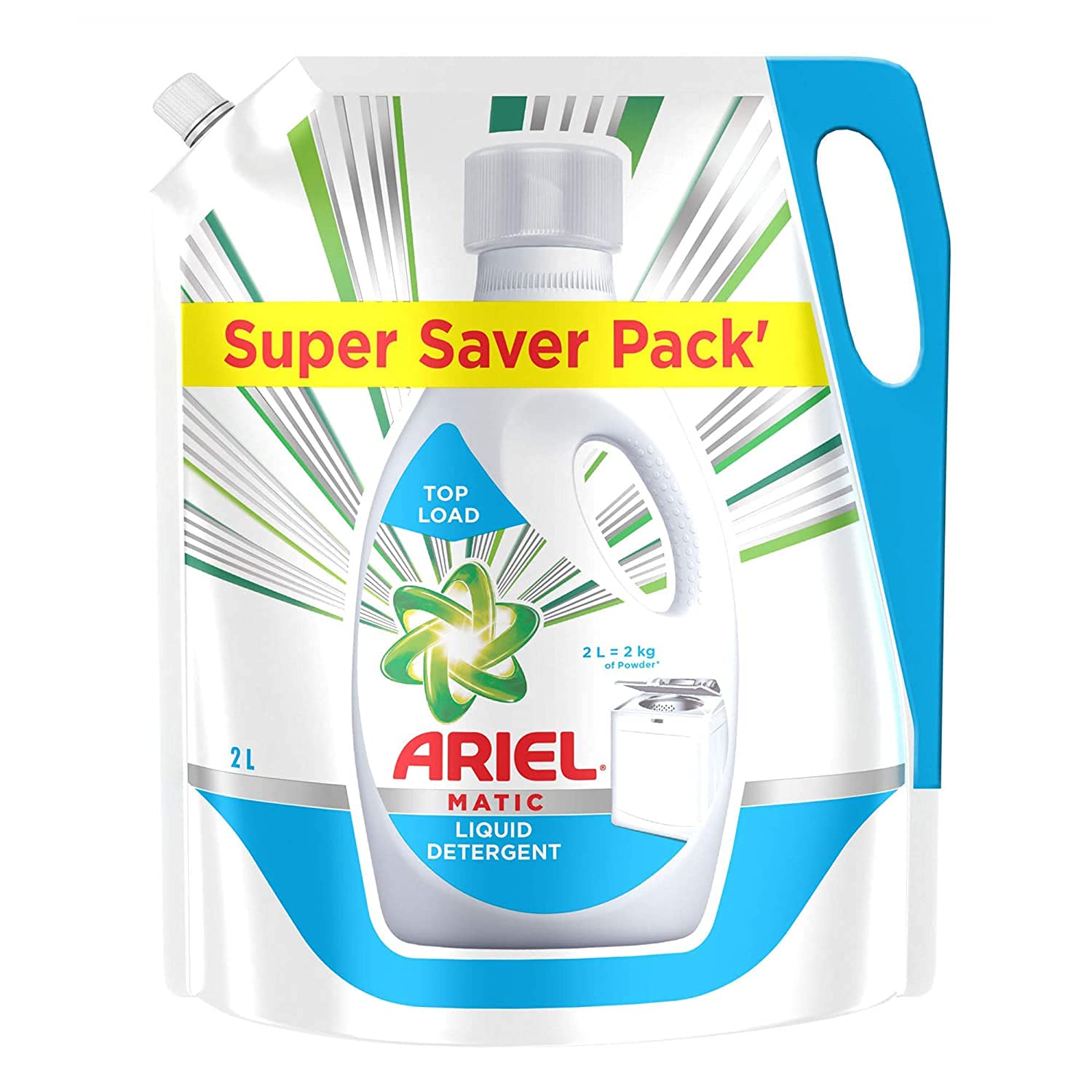 Ariel Matic Liquid Detergent, Top Load - Pouch 2 l Ariel Matic Liquid Detergent, Top Load - Pouch 2 l