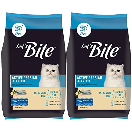 Let's Bite Active Persian Adult Dry Cat Food, Fish 500 g Let's Bite Active Persian Adult Dry Cat Food, Fish 500 g