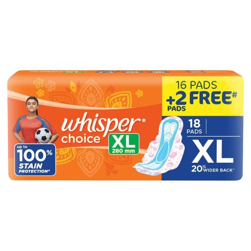 Whisper Choice Sanitary Pads - Extra Long XL 18 pcs Whisper Choice Sanitary Pads - Extra Long XL 18 pcs