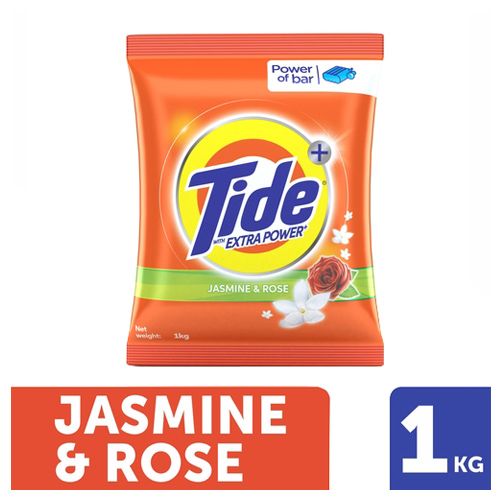 Tide Plus Detergent Washing Powder - Extra Power Jasmine & Rose 1 kg Tide Plus Detergent Washing Powder - Extra Power Jasmine & Rose 1 kg