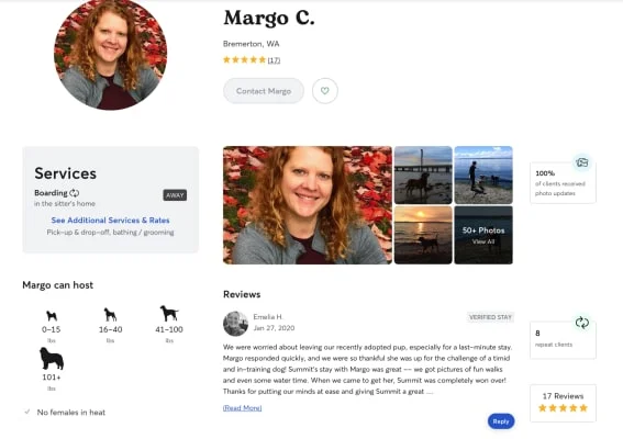 Sitter Profile Image: Margo 