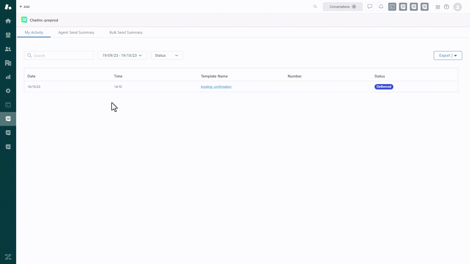 View proactive message tracking information