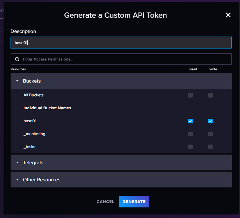 API Tokenの権限選択
