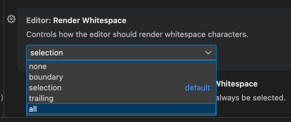 render whitespace