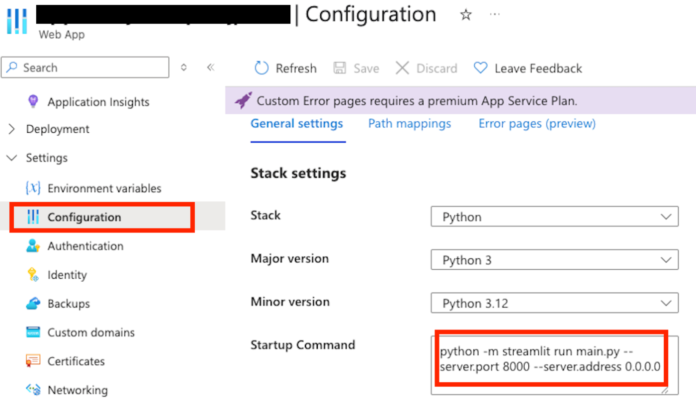 Startup Command