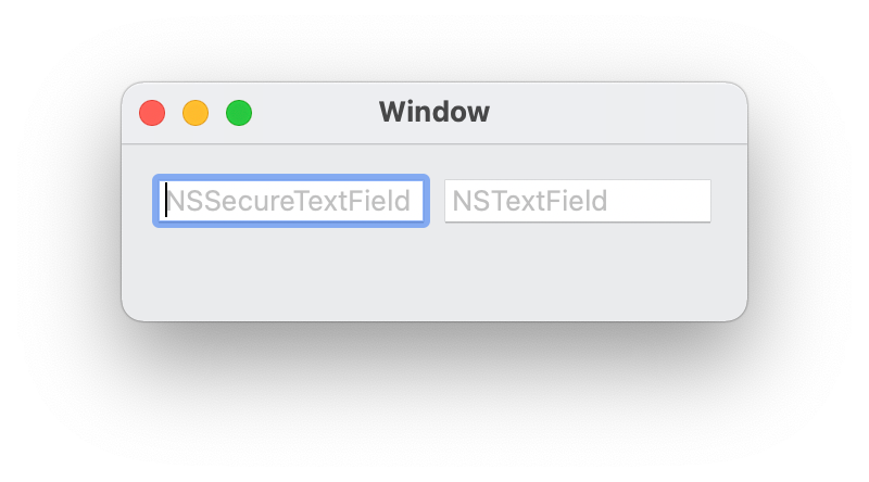 NSSecureTextFiled後にNSTextField(横)