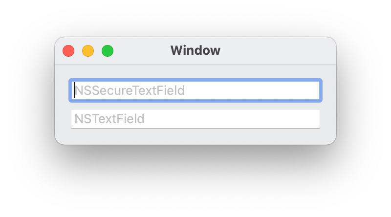 NSSecureTextFiled後にNSTextField(縦)