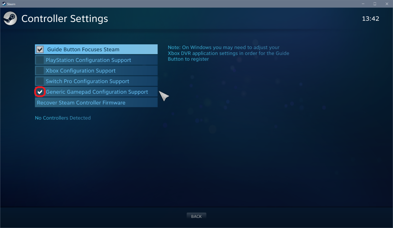 Steamでゲームパッドを使えるようにする