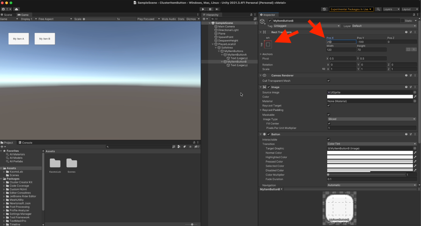 adjust UI buttons