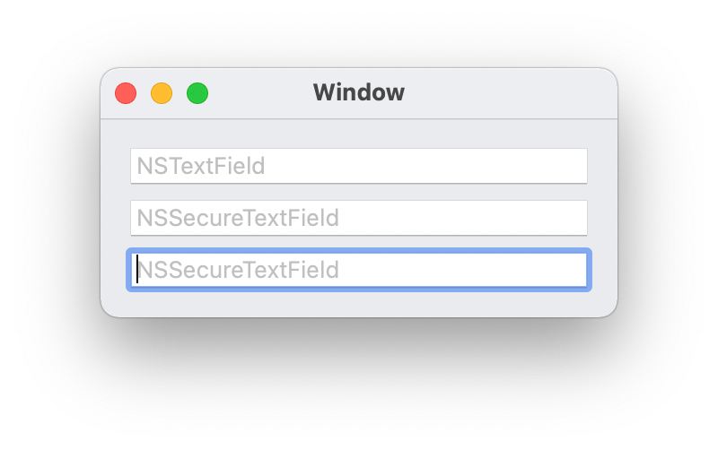 NSSecureTextFiledを連続配