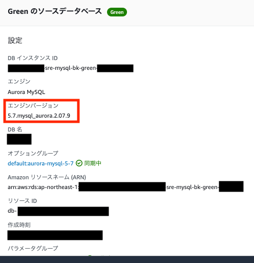 Blue/Green 構成AWSマネジメントコンソール-Green環境