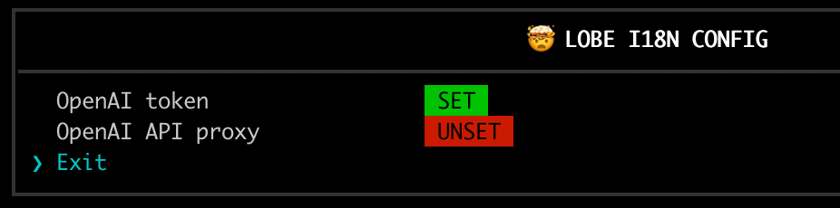 Lobe i18nでOpenAIのtokenを設定したところ