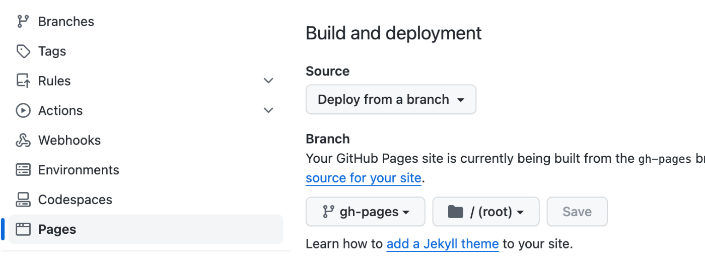 GitHub Pagesの設定