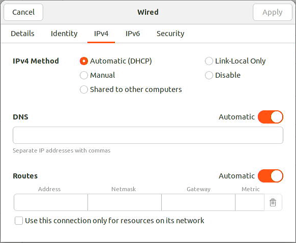 Wired IPv4