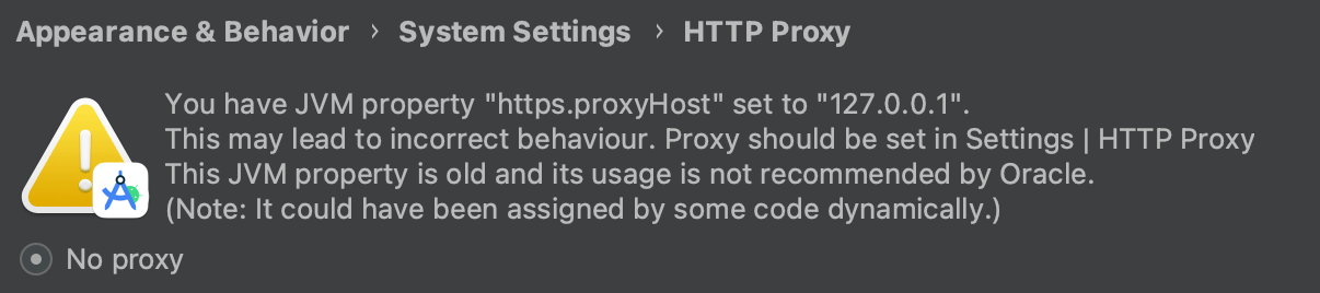 you have jvm property https.proxyhost set to 127.0.0.1