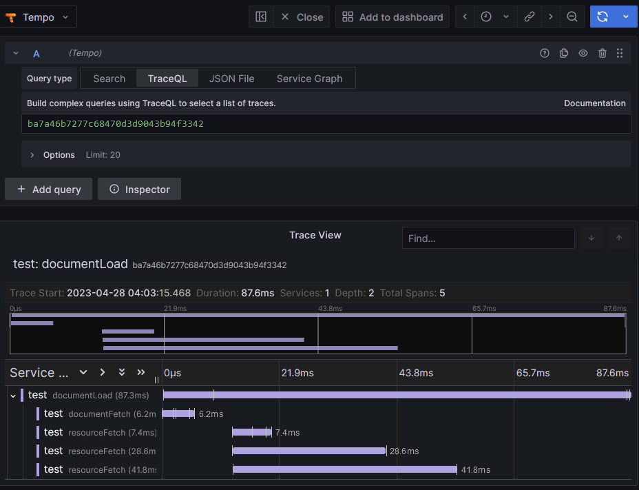 スパンの表示