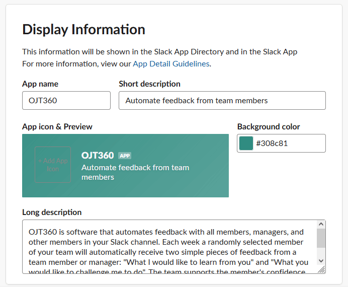 Display Information