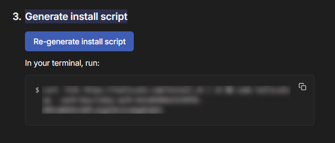 Generate Install Script