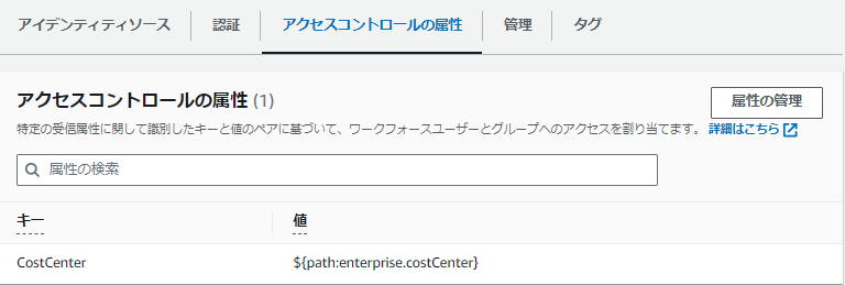 アクセスコントロールの属性