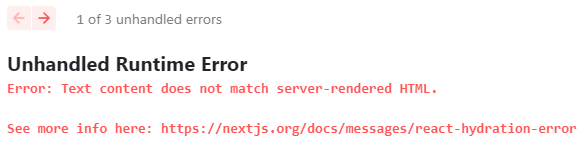 Hydration error console