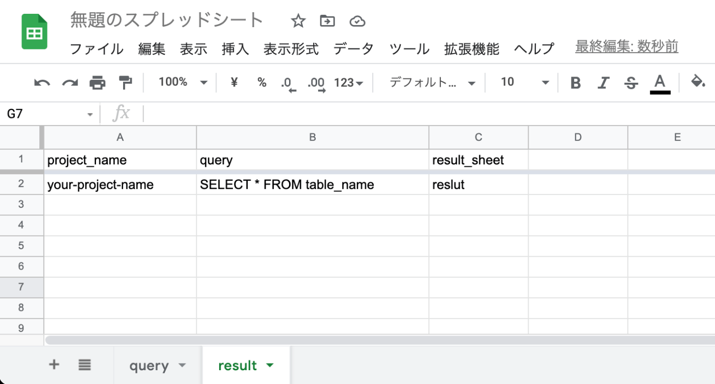 SpreadSheetの構成