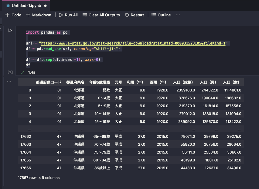 csv result