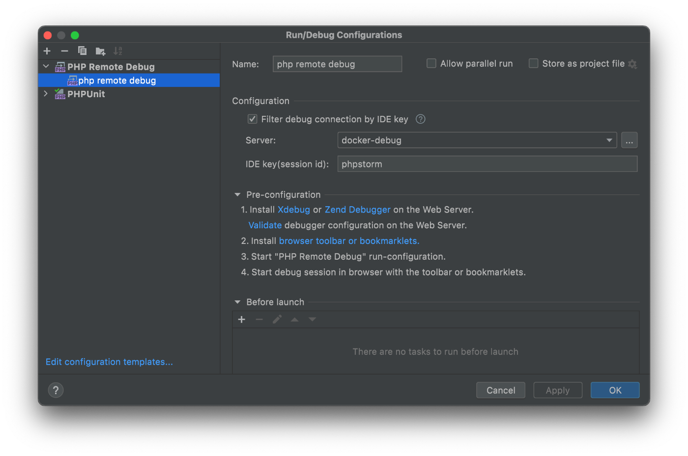 download xdebug docker phpstorm