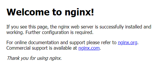 Nginx のデフォルトトップページ