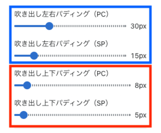 吹き出しの左右パディング