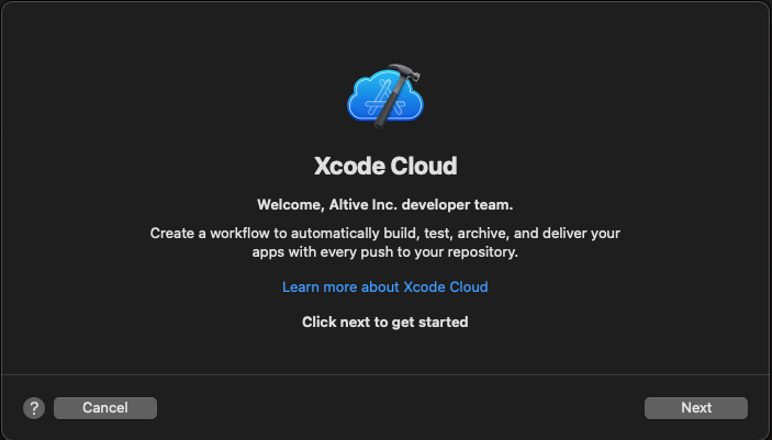 Start Xcode Cloud